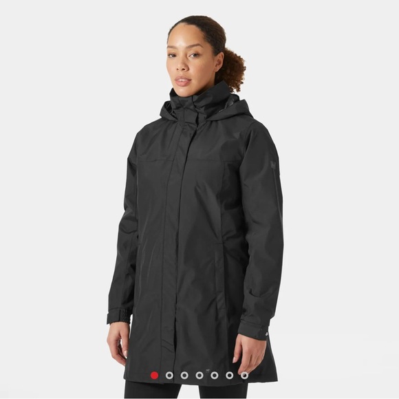 Helly Hansen Helly tech protection Aden black Women's long rain Jacket Sz XL - Picture 1 of 7
